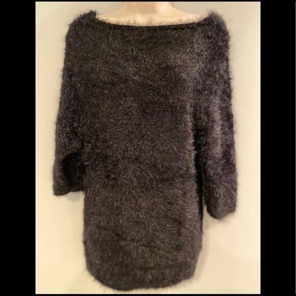 BEBE FUZZY METALLIC SOFT OVERSIZED SWEATER S - Picture 6 of 11